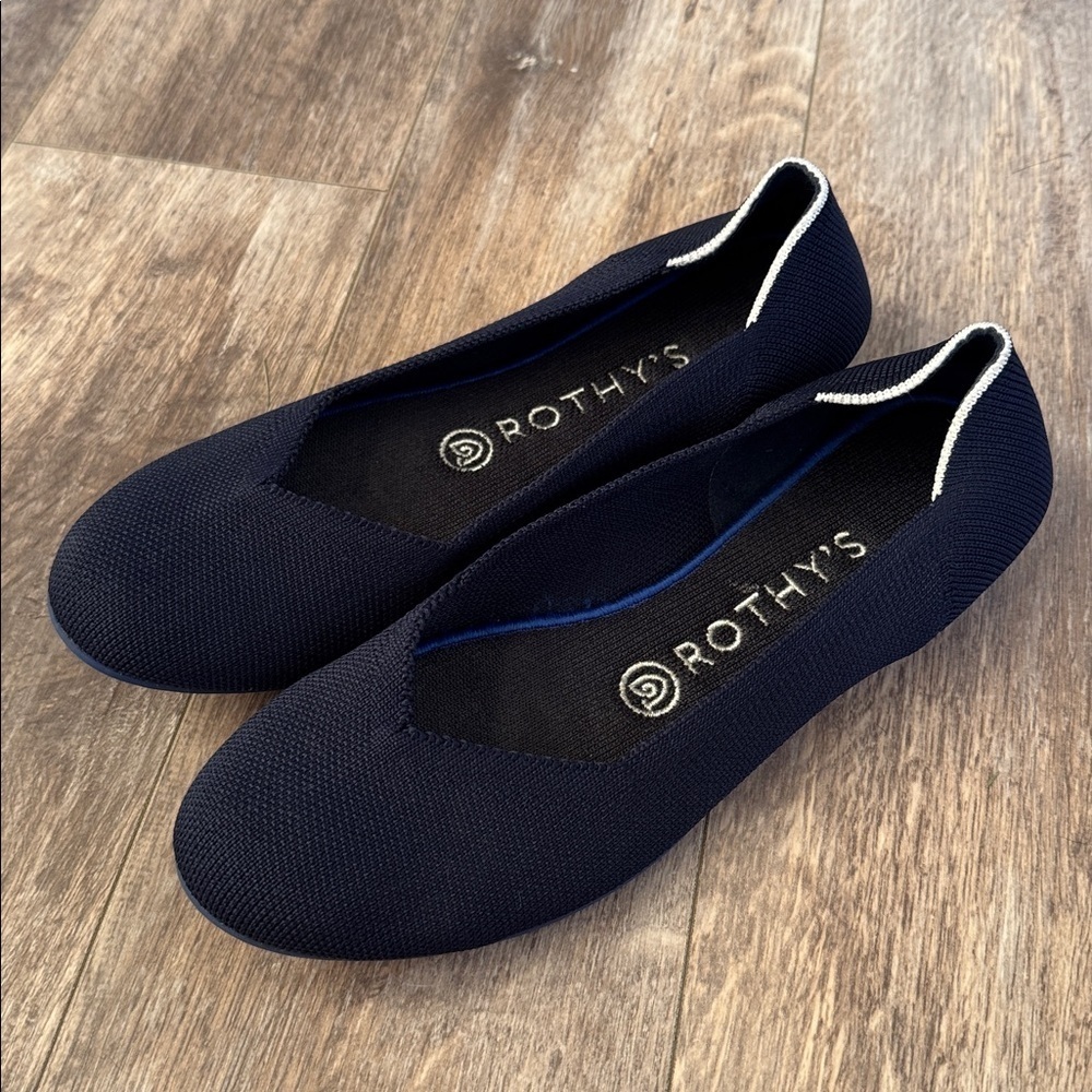 Rothy's The Flat Almond Toe Deep Navy Blue